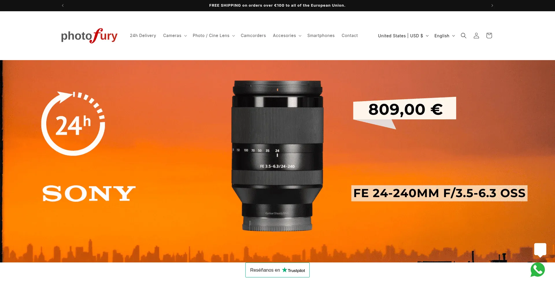 Website screenshot of Photofury.com