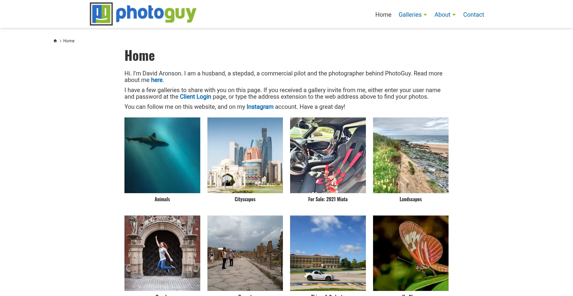 Website screenshot of Photoguy.com