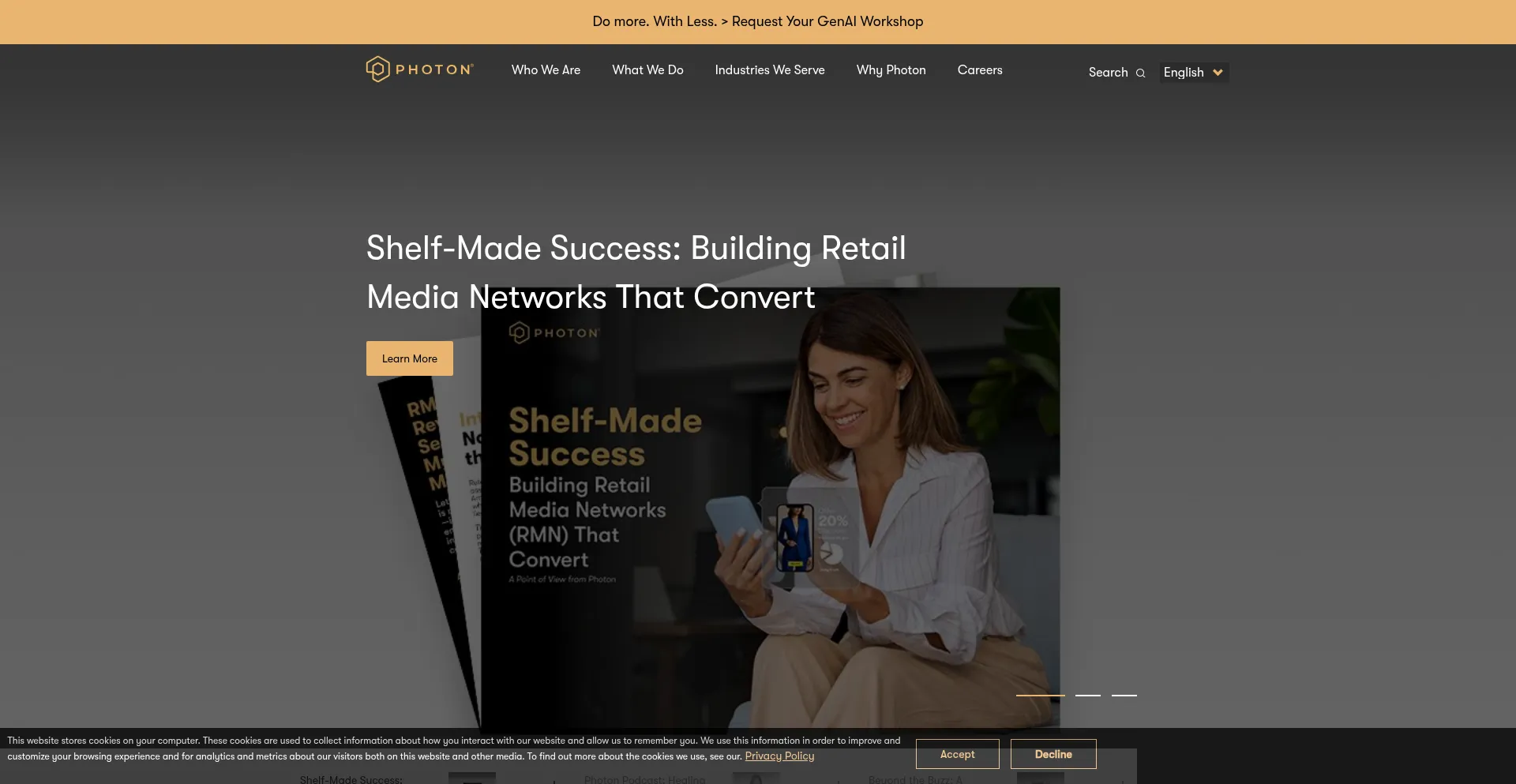 Website screenshot of Photon.com