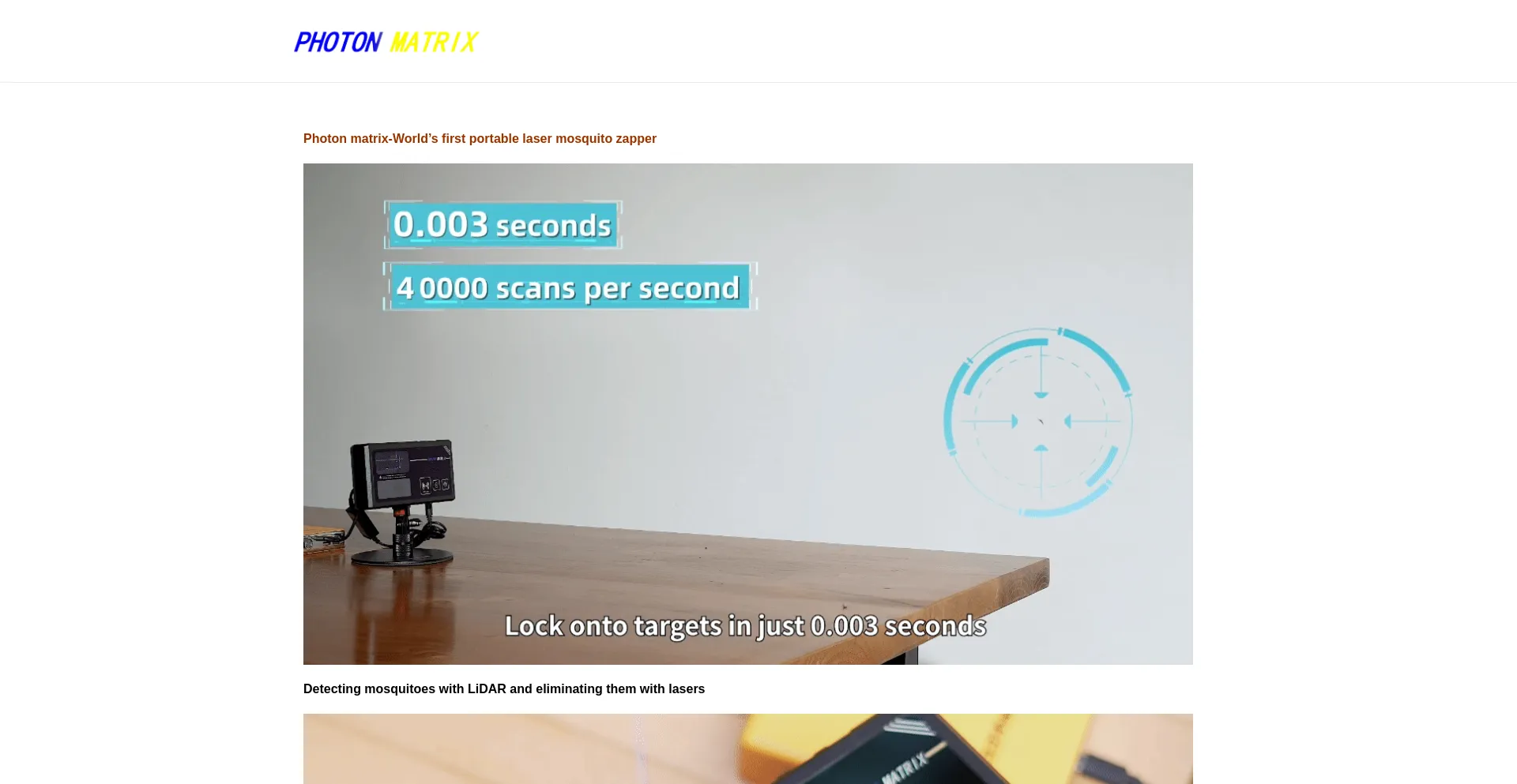 Website screenshot of Photonmatrixlab.com