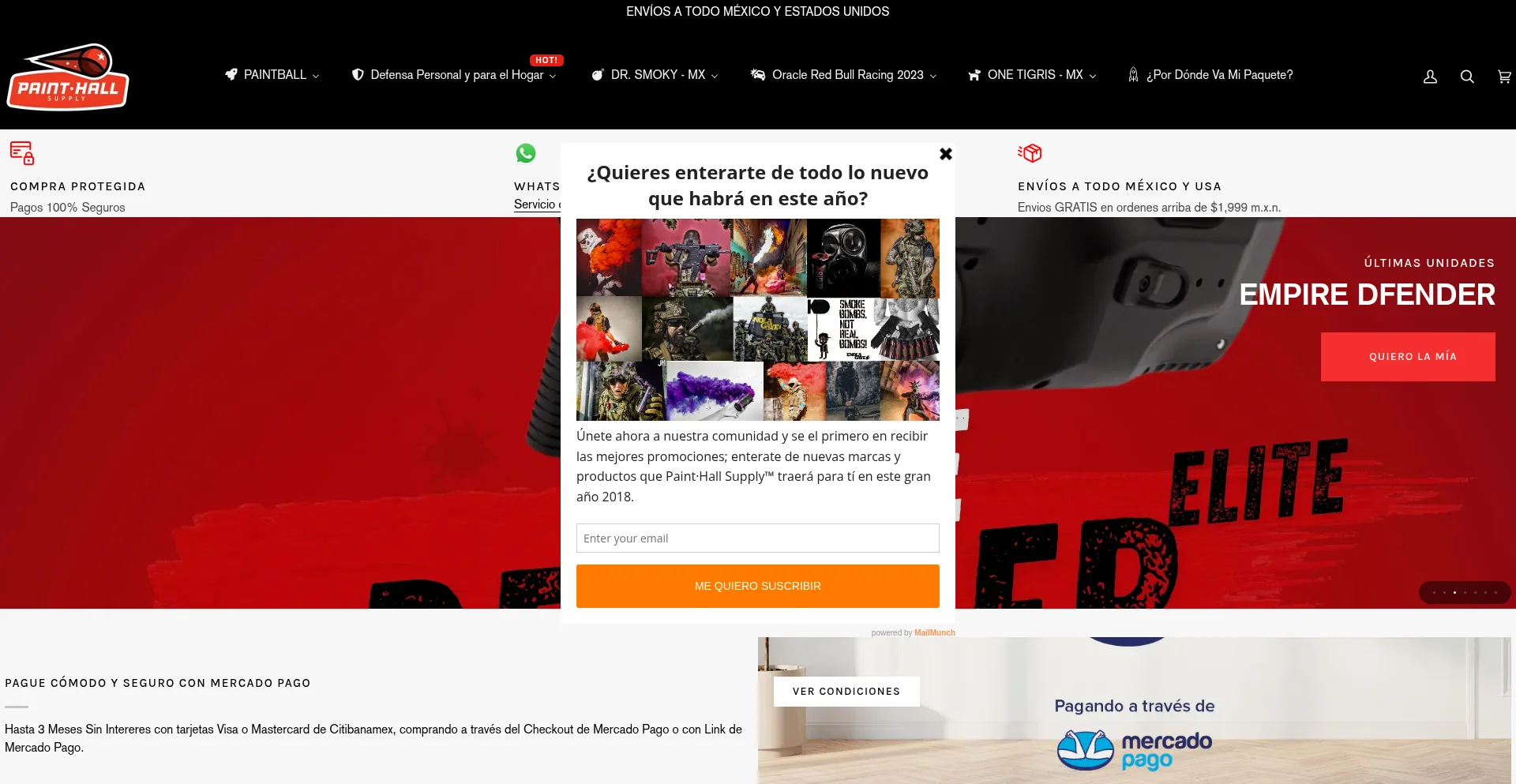 Website screenshot of Phsupply.com.mx