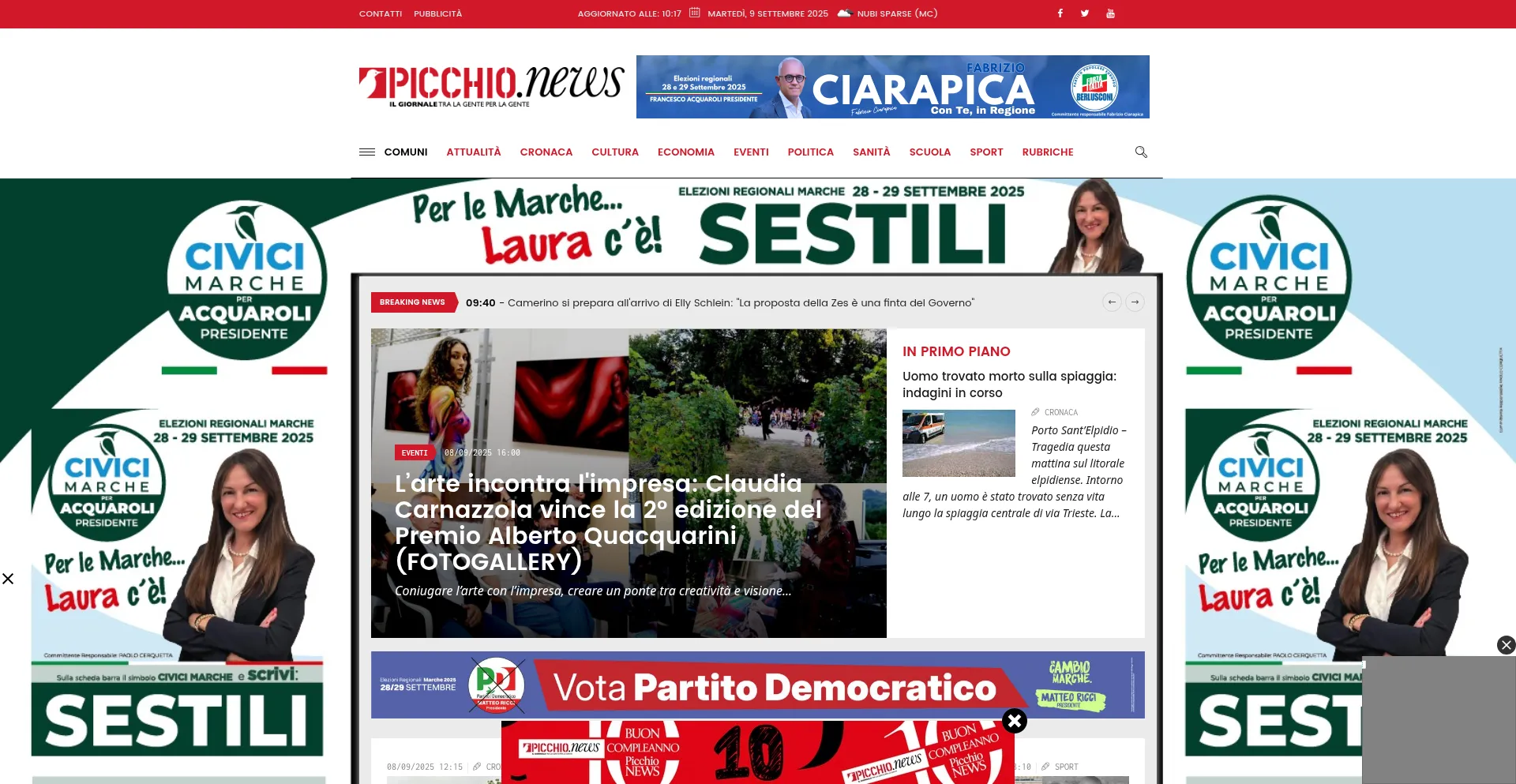 Website screenshot of Picchionews.it