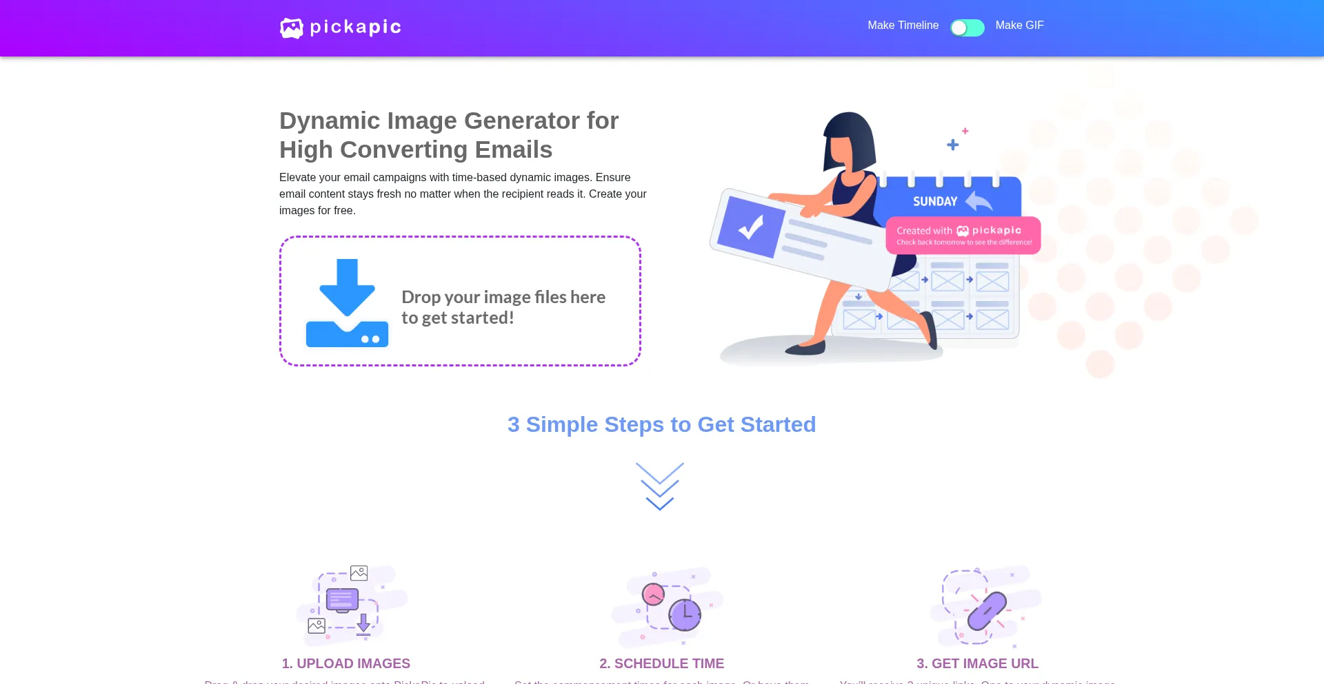 Website screenshot of Pickapic.live
