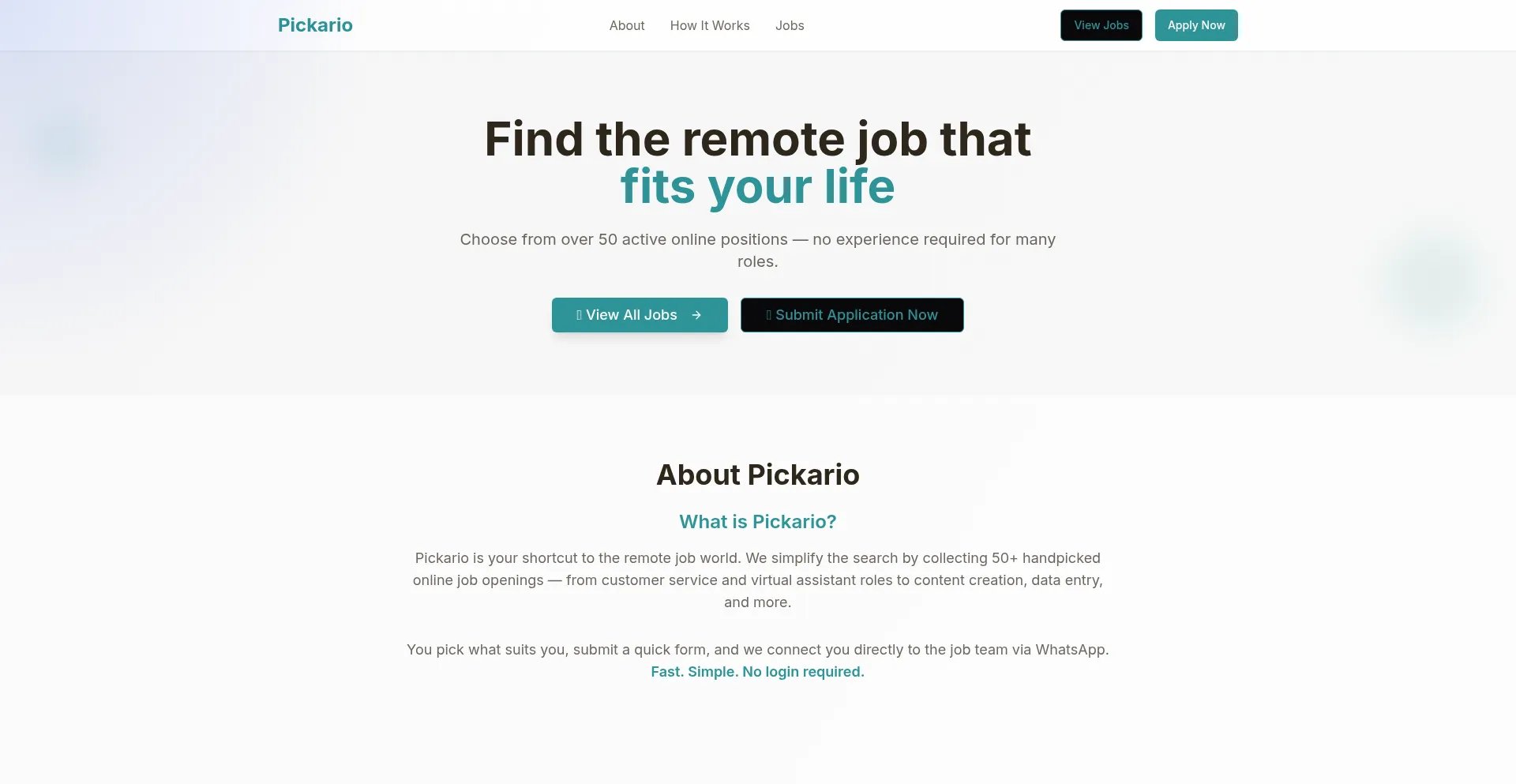 Website screenshot of Pickario.de