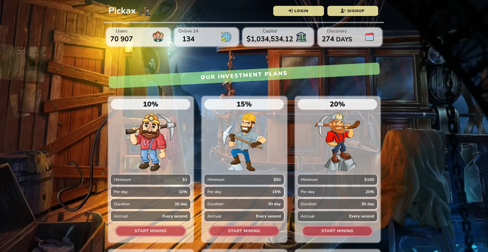 Website screenshot of Pickax.biz