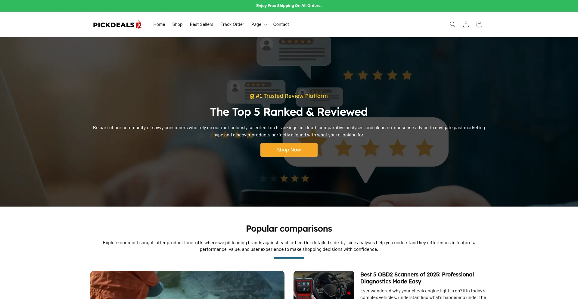 Website screenshot of Pickdeals.co.uk