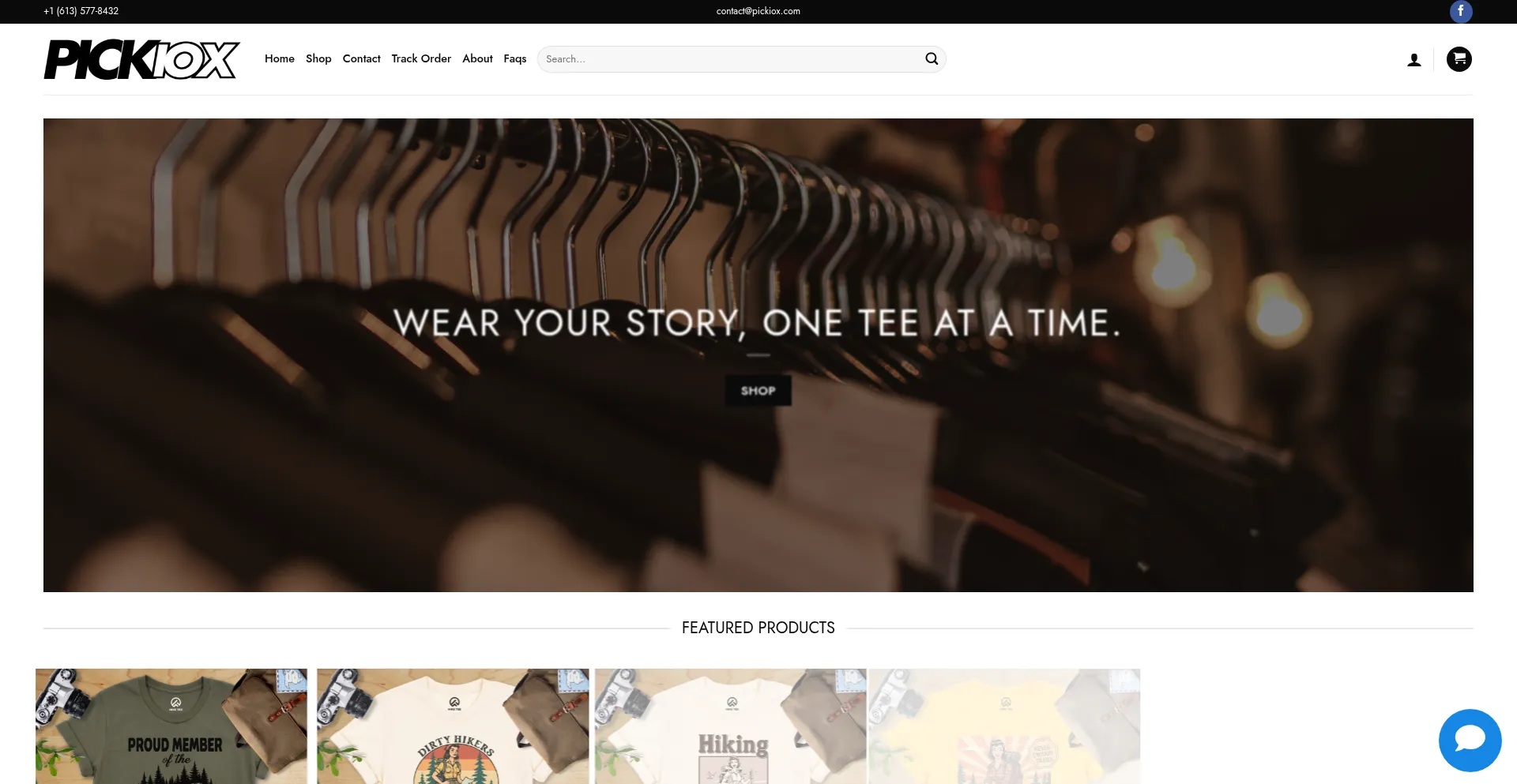 Website screenshot of Pickiox.com