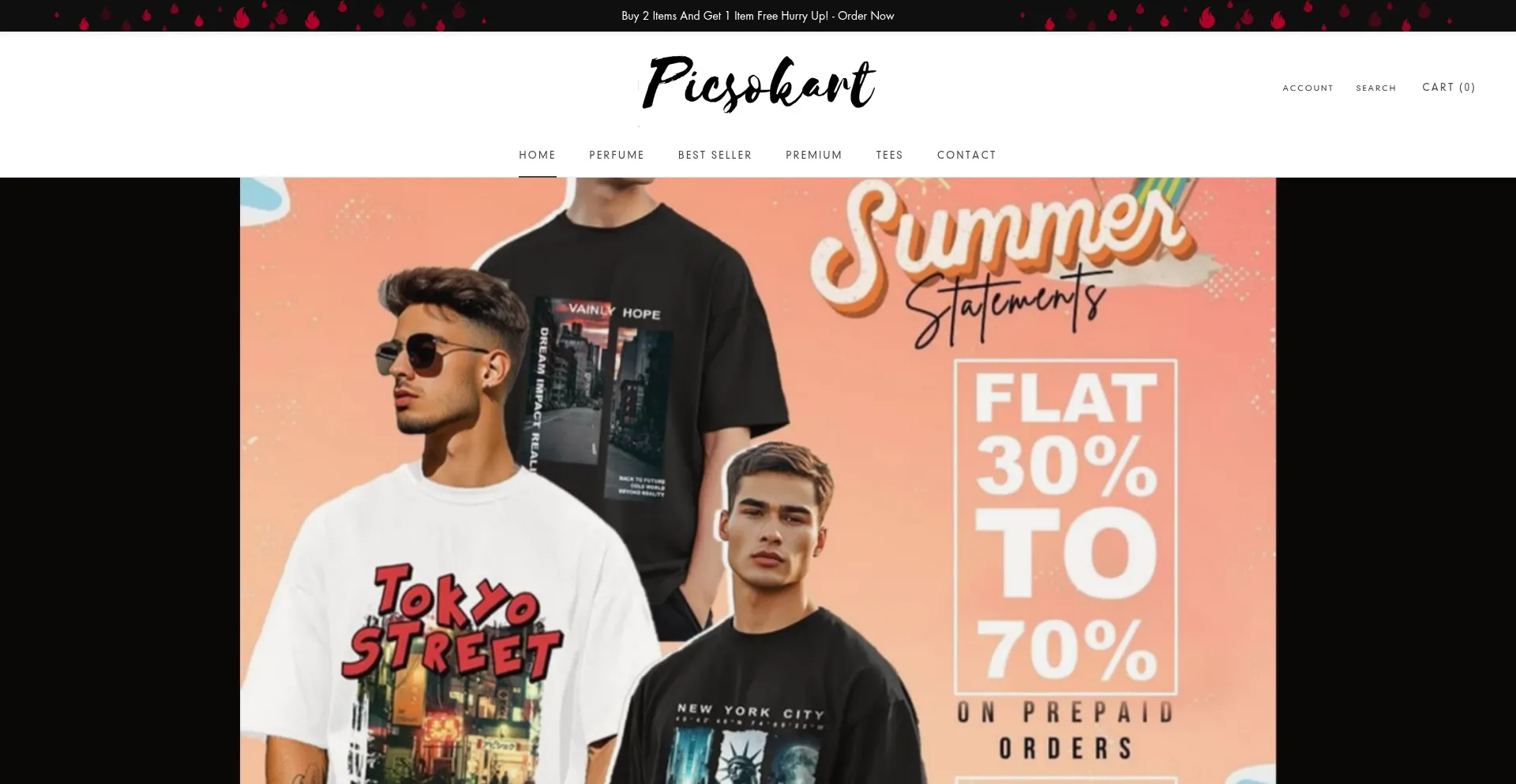 Website screenshot of Picsokart.com