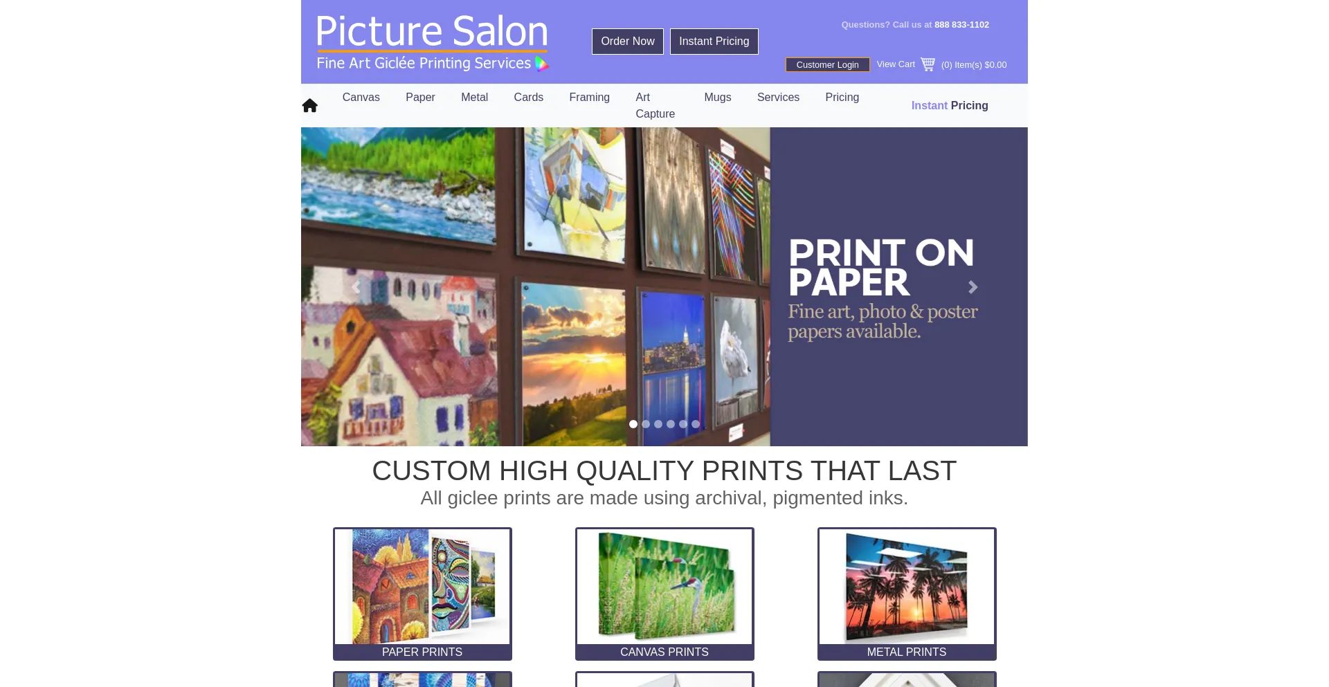 Website screenshot of Picturesalon.com