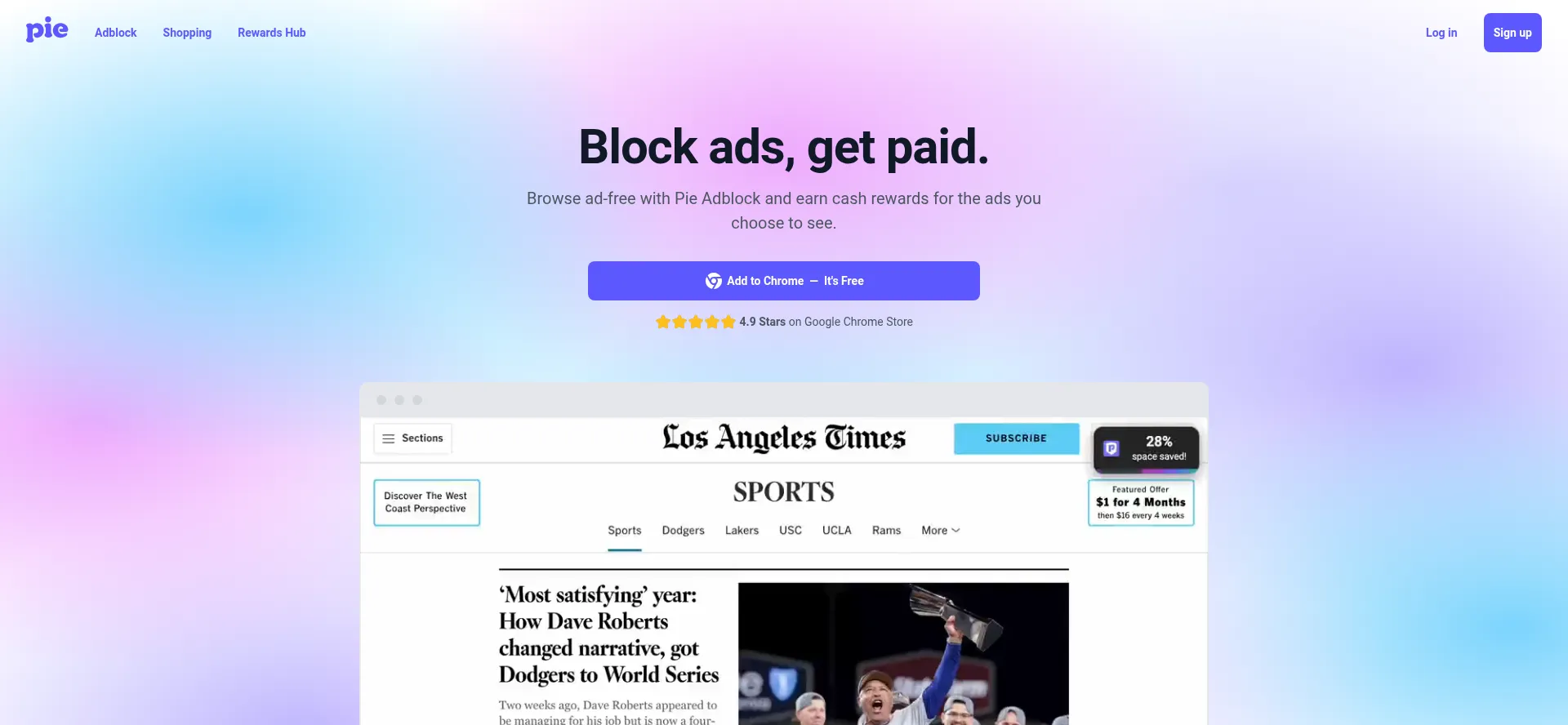 Website screenshot of Pie.org
