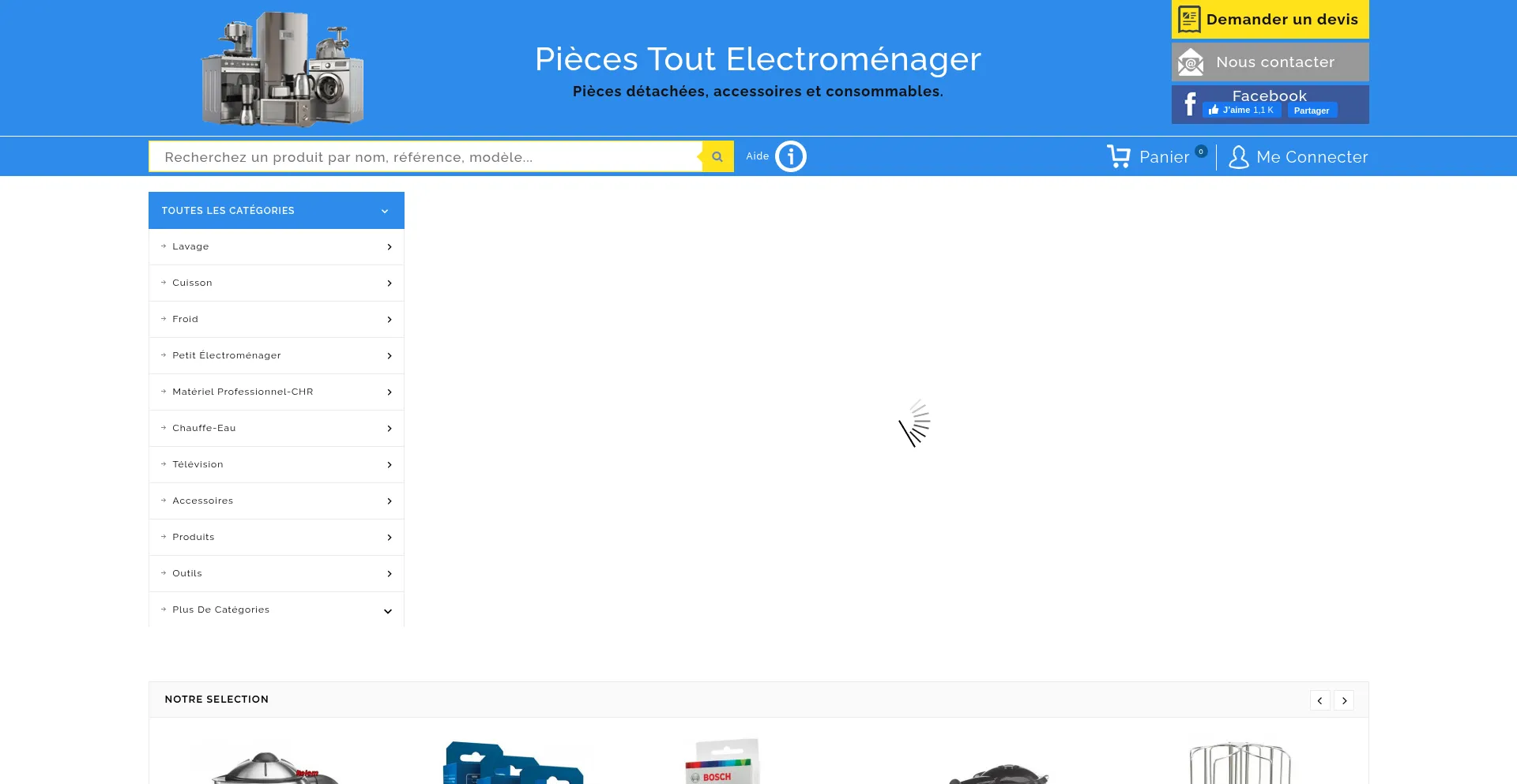 Pieces-tout-electromenager.com Screenshot
