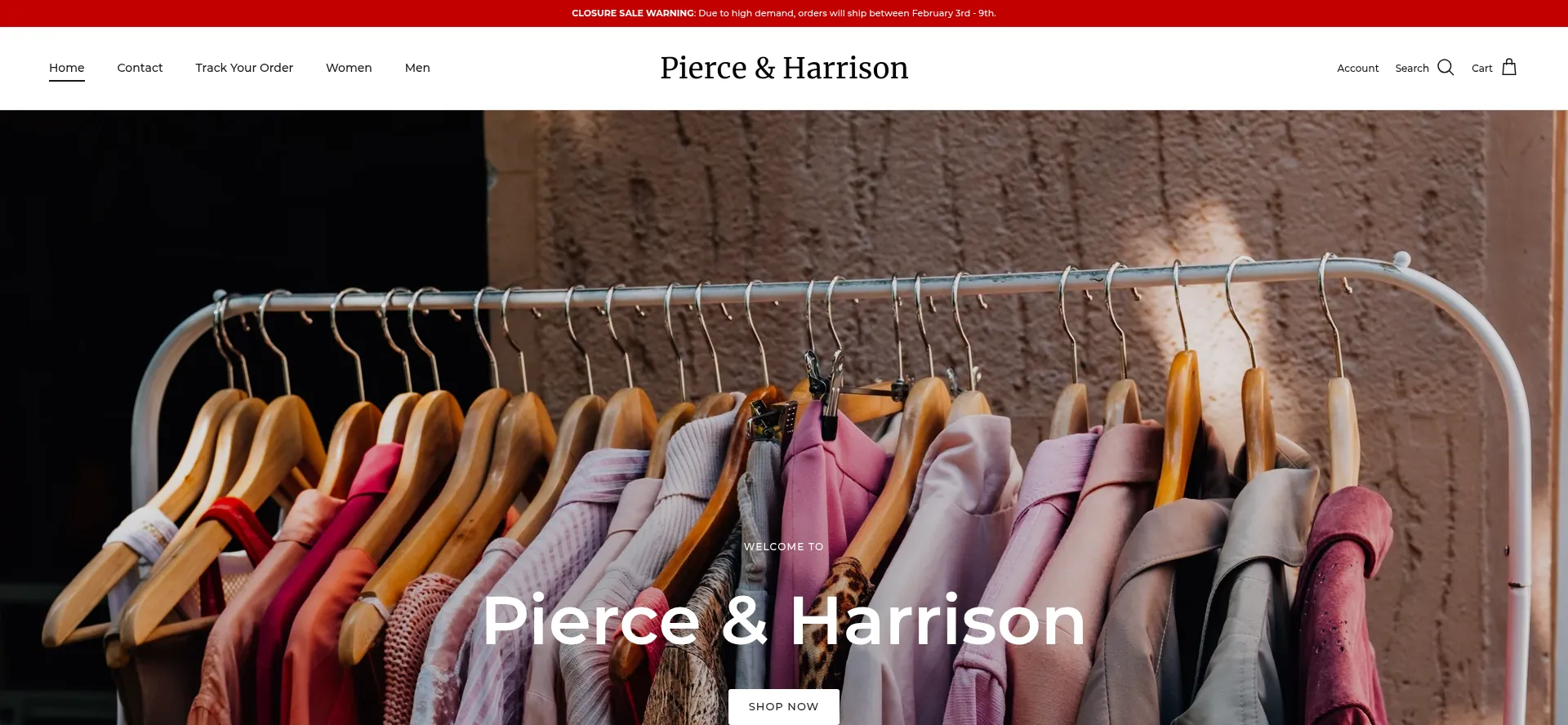 Website screenshot of Pierceandharrison.com