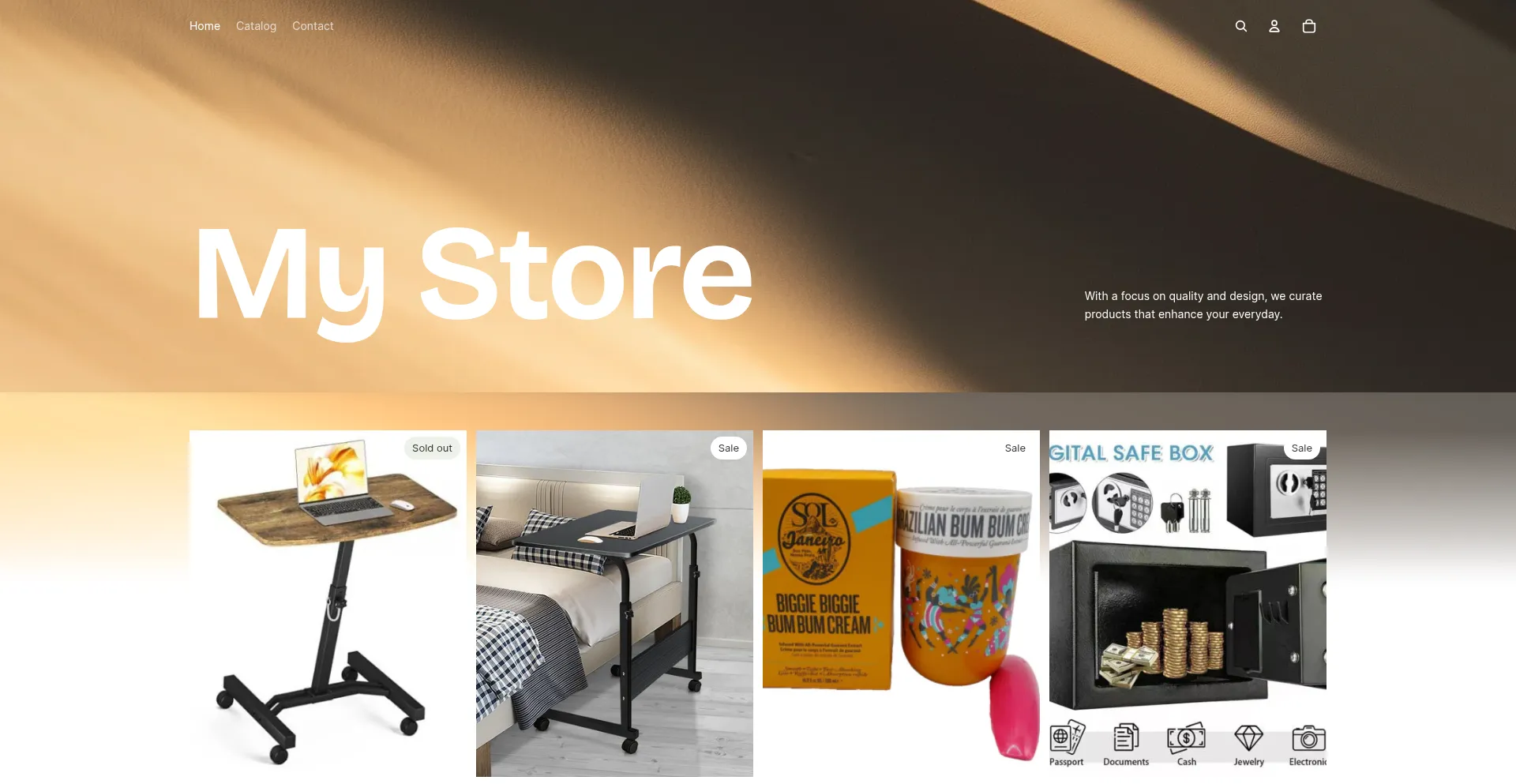 Website screenshot of Pihudt-yz.myshopify.com