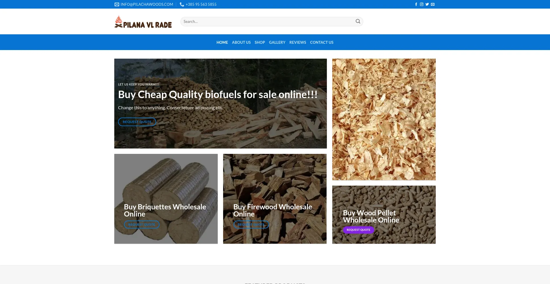 Website screenshot of Pilachawoods.com