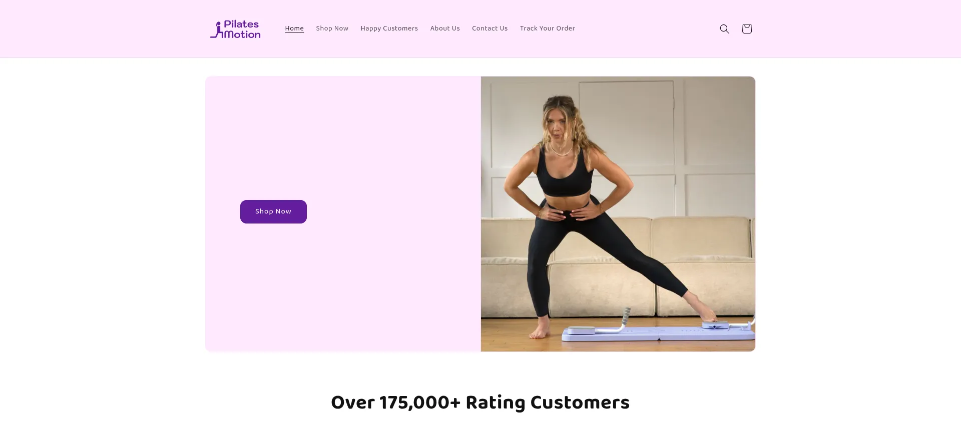 Website screenshot of Pilatesmotion.co