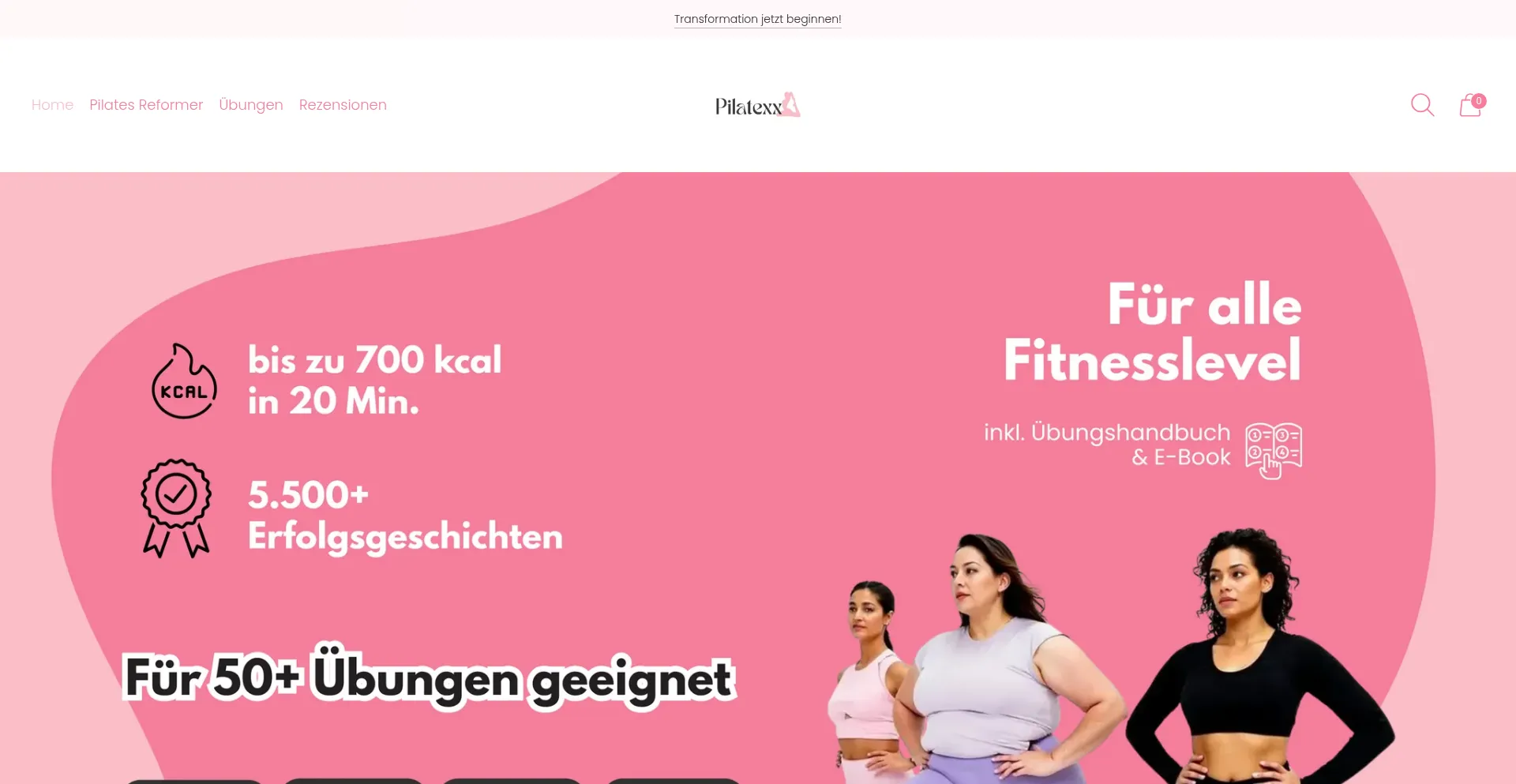 Website screenshot of Pilatexx.de