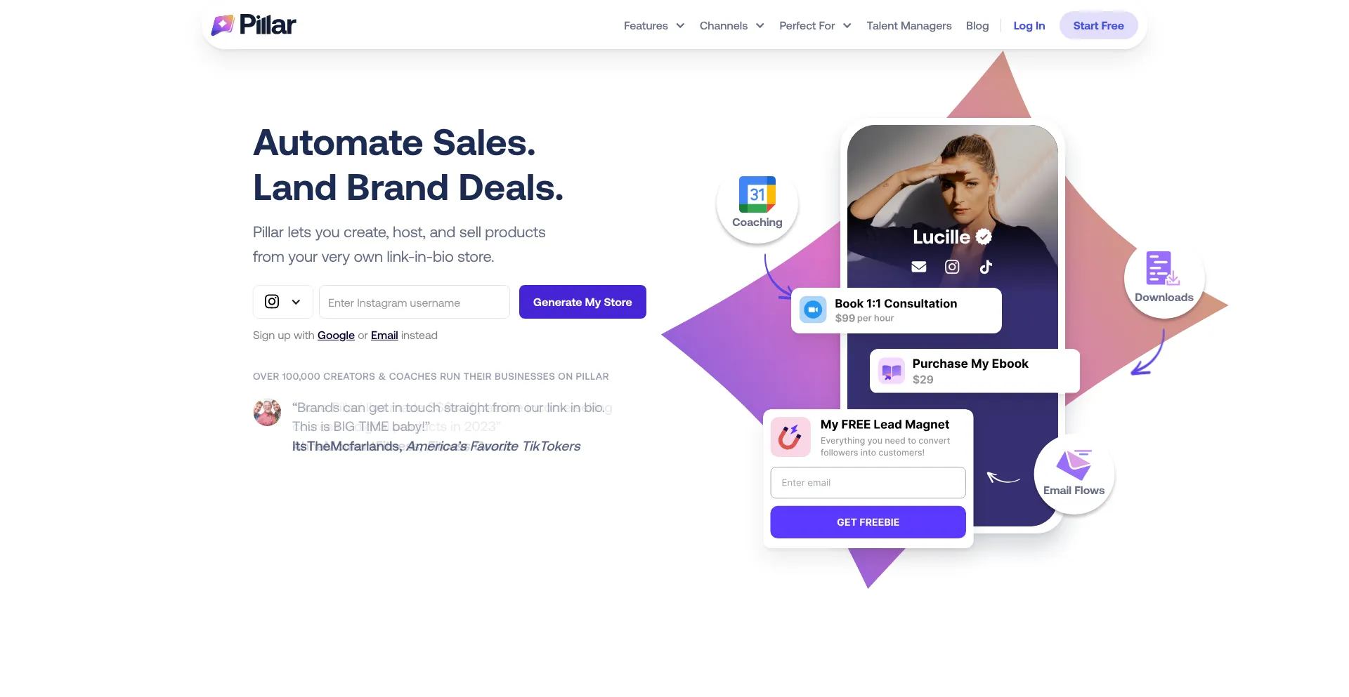 Pillar.io Screenshot
