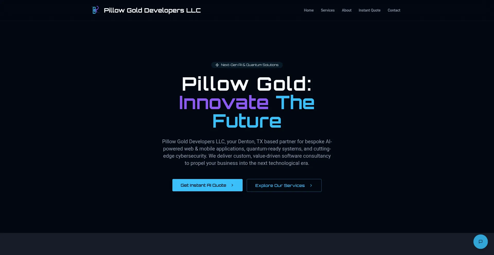 Website screenshot of Pillowgold.com