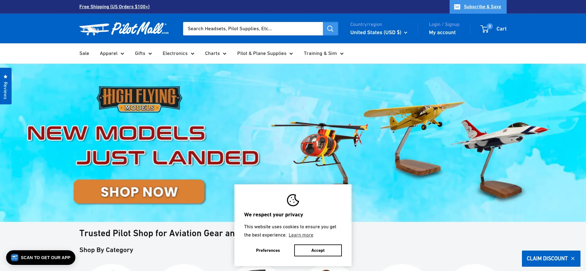 Website screenshot of Pilotmall.com