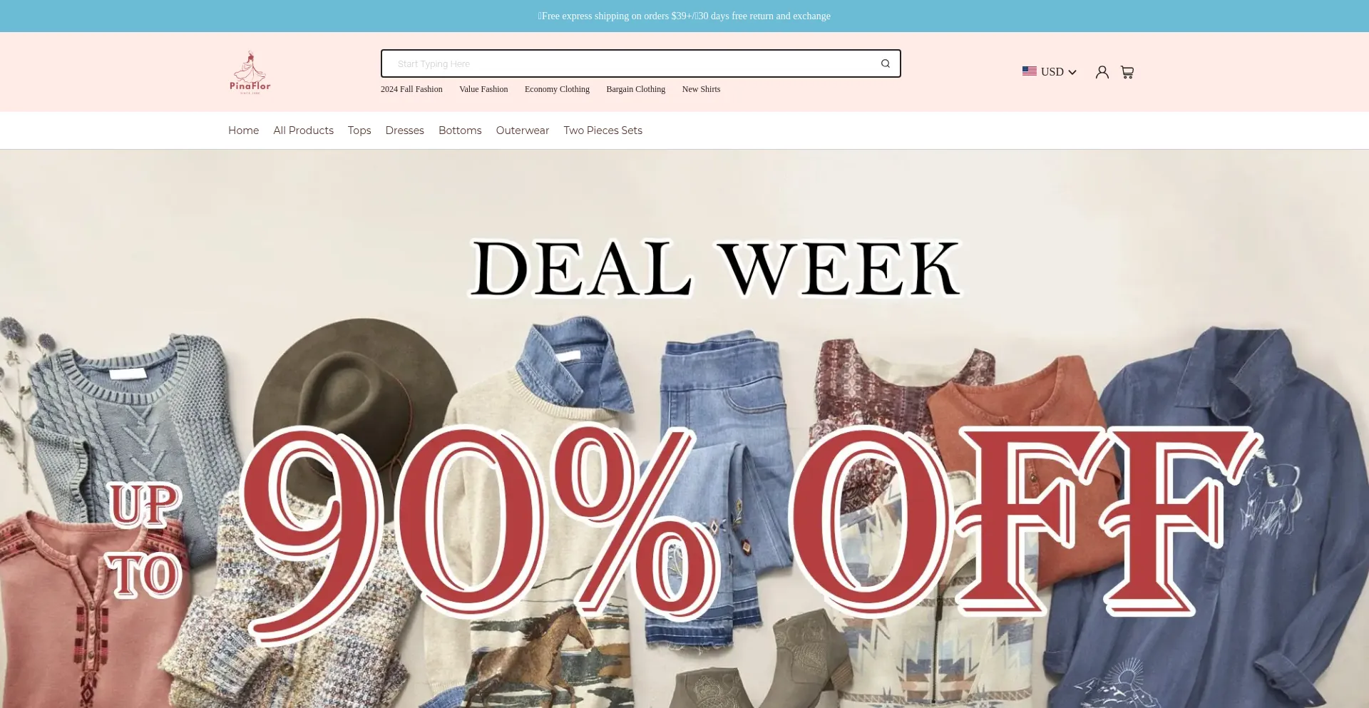 Website screenshot of Pinaflor.com