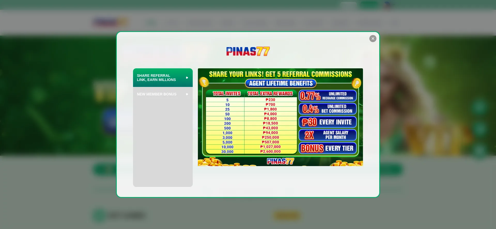 Website screenshot of Pinas77.blog