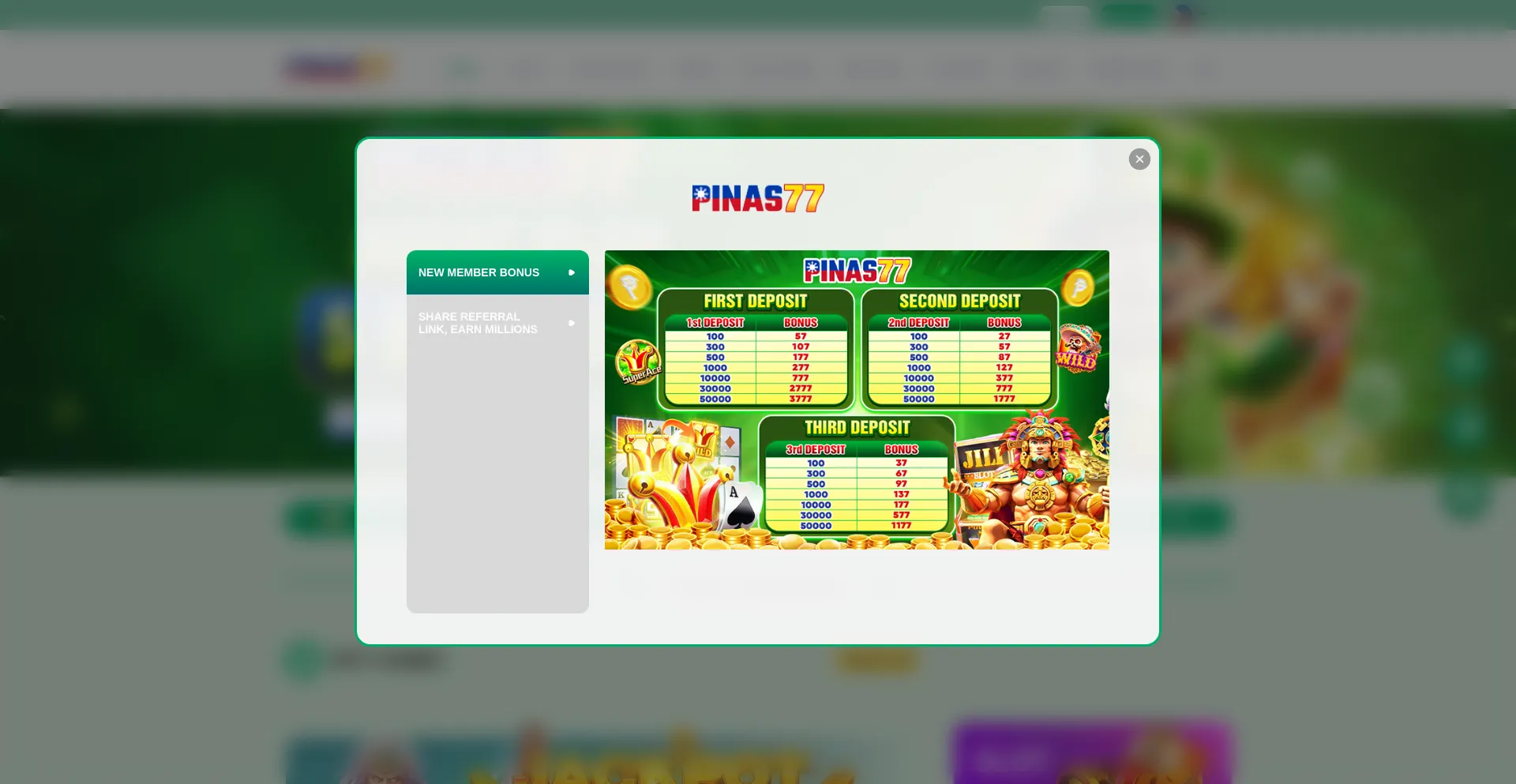 Website screenshot of Pinas77.one