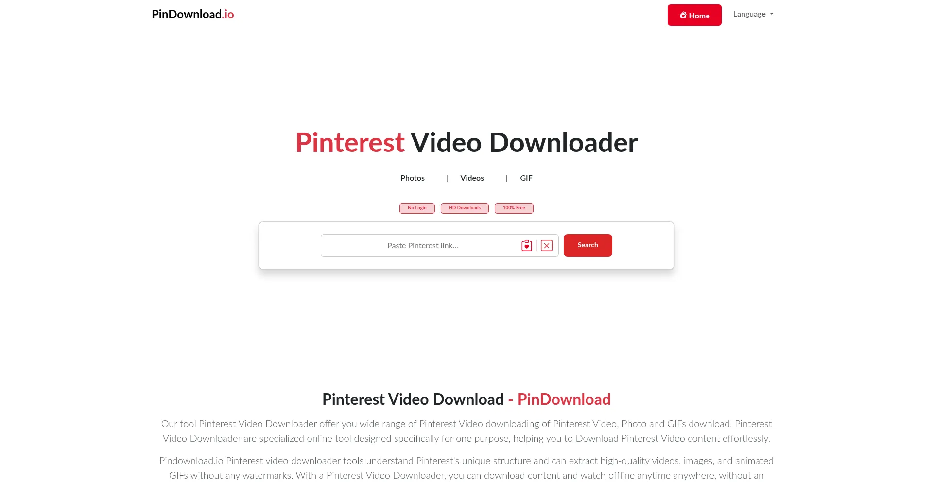 Pindownload.io Screenshot