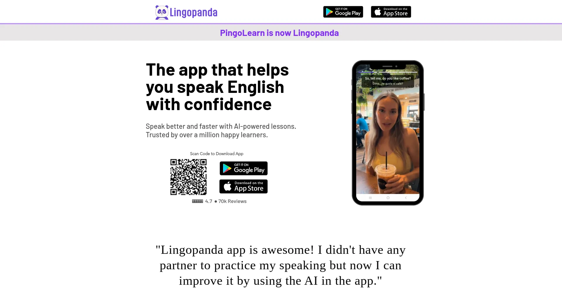 Website screenshot of Pingolearn.com