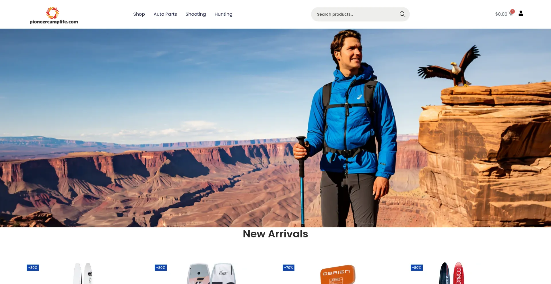 Website screenshot of Pioneercamplife.com