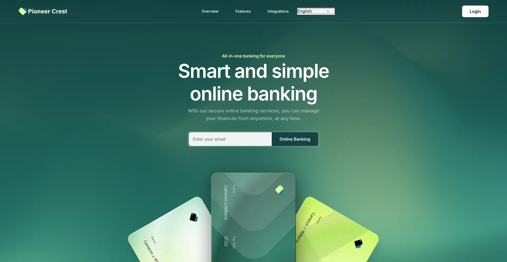 Website screenshot of Pioneercrest.com