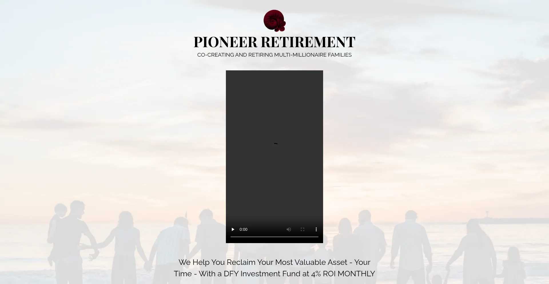 Website screenshot of Pioneerretirement.fund