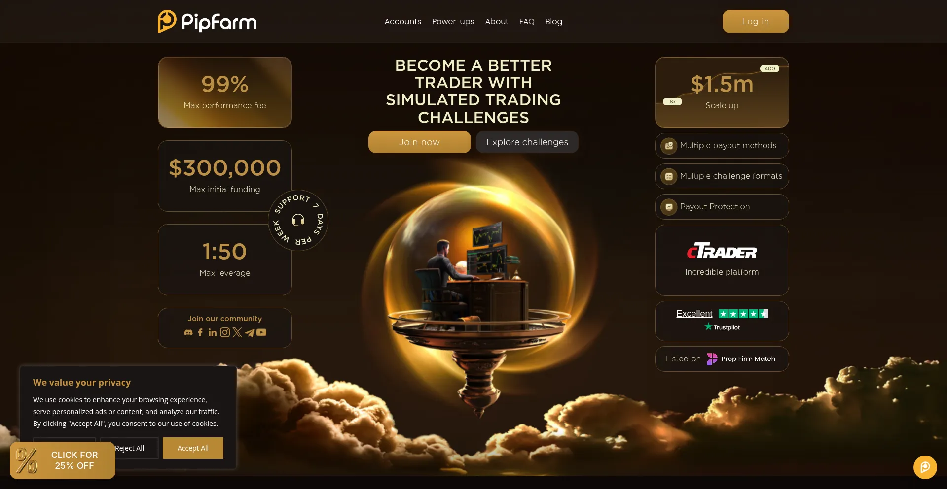Website screenshot of Pipfarm.com