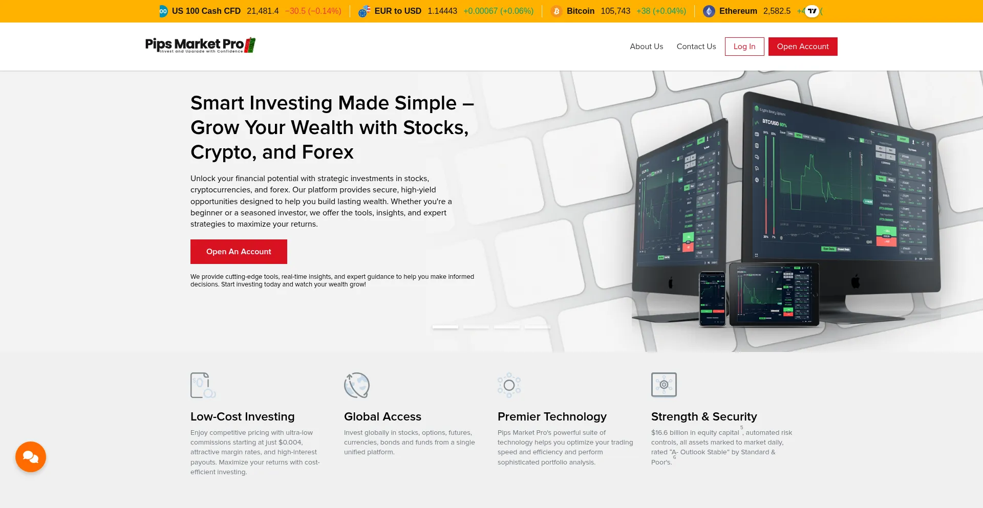 Website screenshot of Pipsmarketpro.com