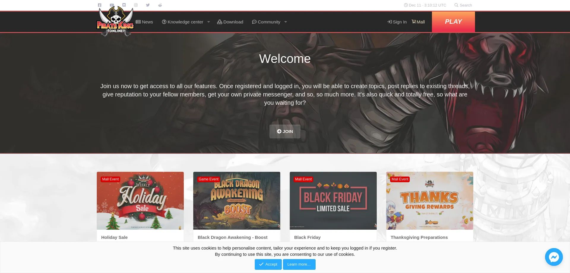 Website screenshot of Pirateking.online