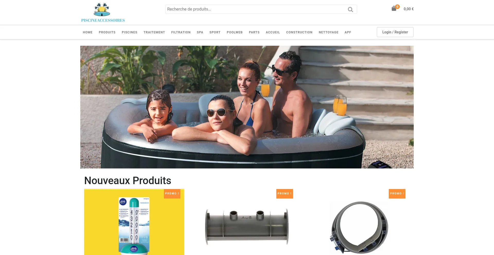 Website screenshot of Piscineaccessoires.com