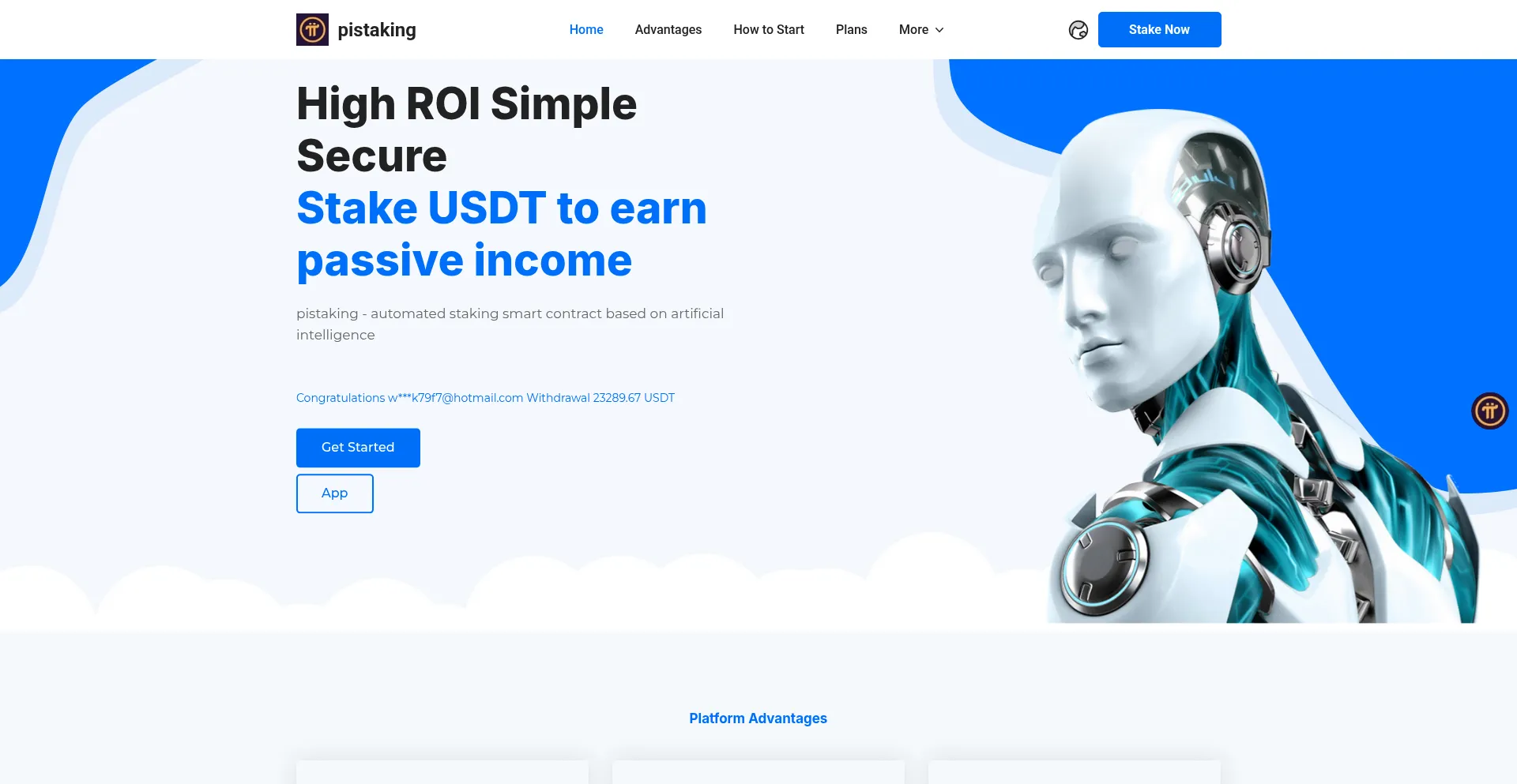Website screenshot of Pistaking.top