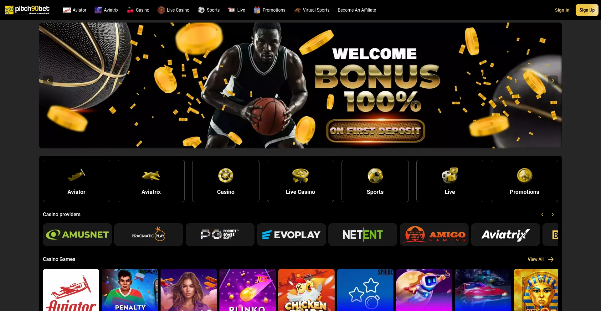 Pitch90bet.com Screenshot