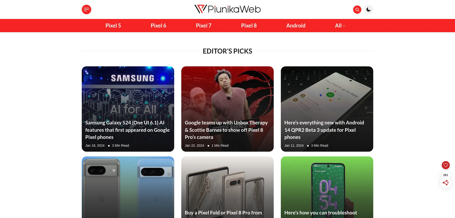 Website screenshot of Piunikaweb.com