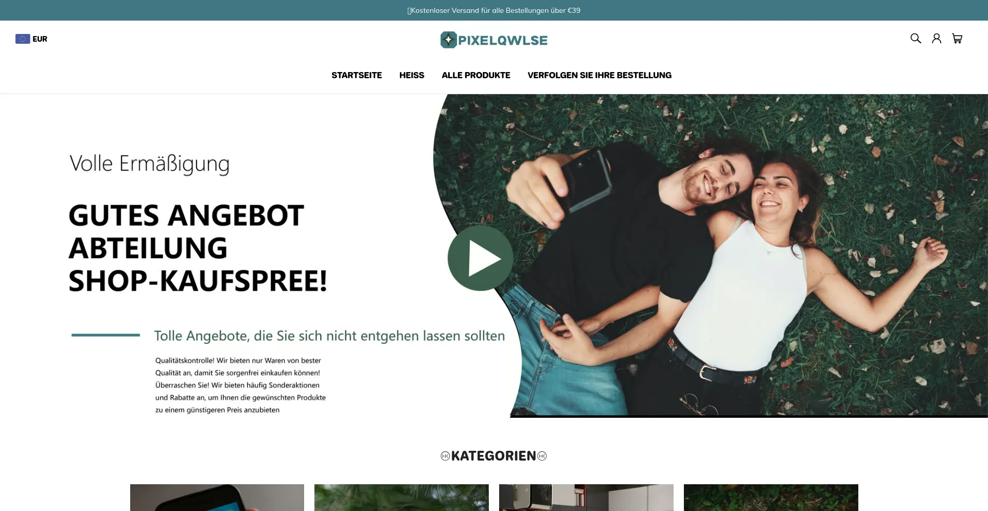 Website screenshot of Pixelqwlse.de