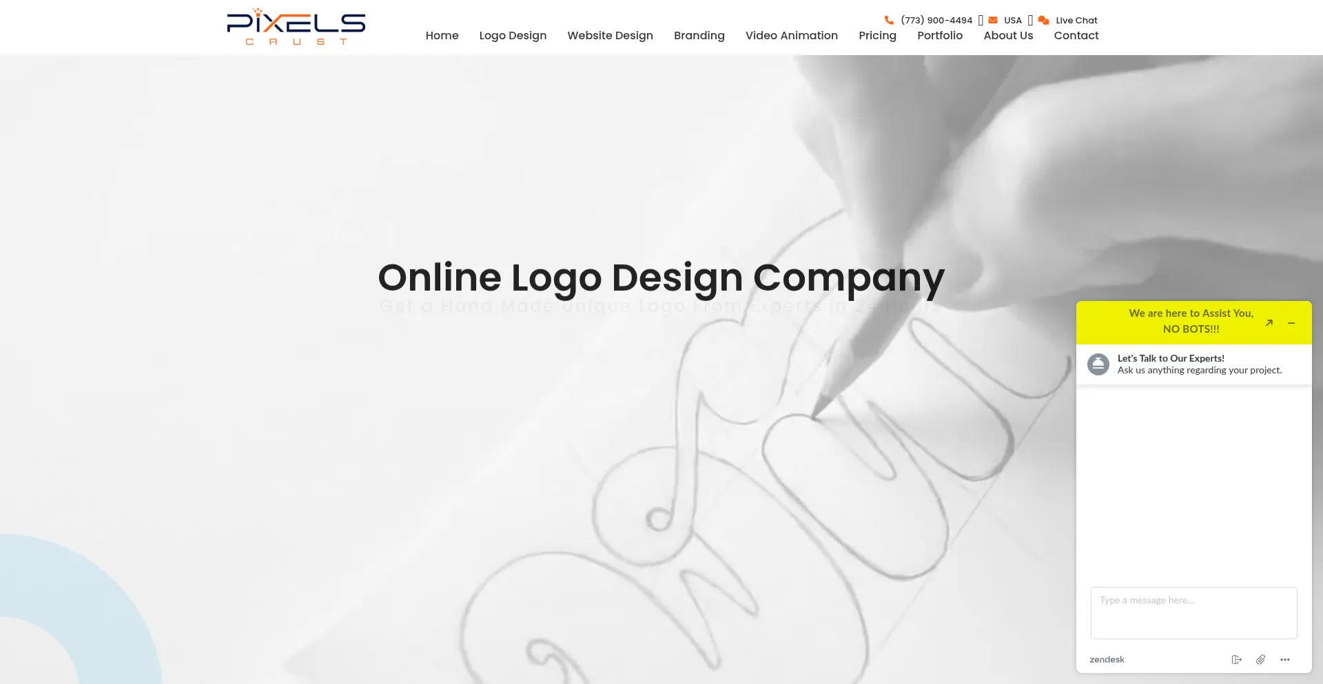 Website screenshot of Pixelscrust.com