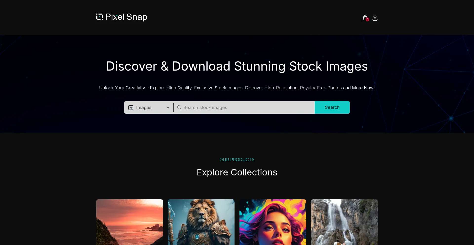 Website screenshot of Pixelsnap.io