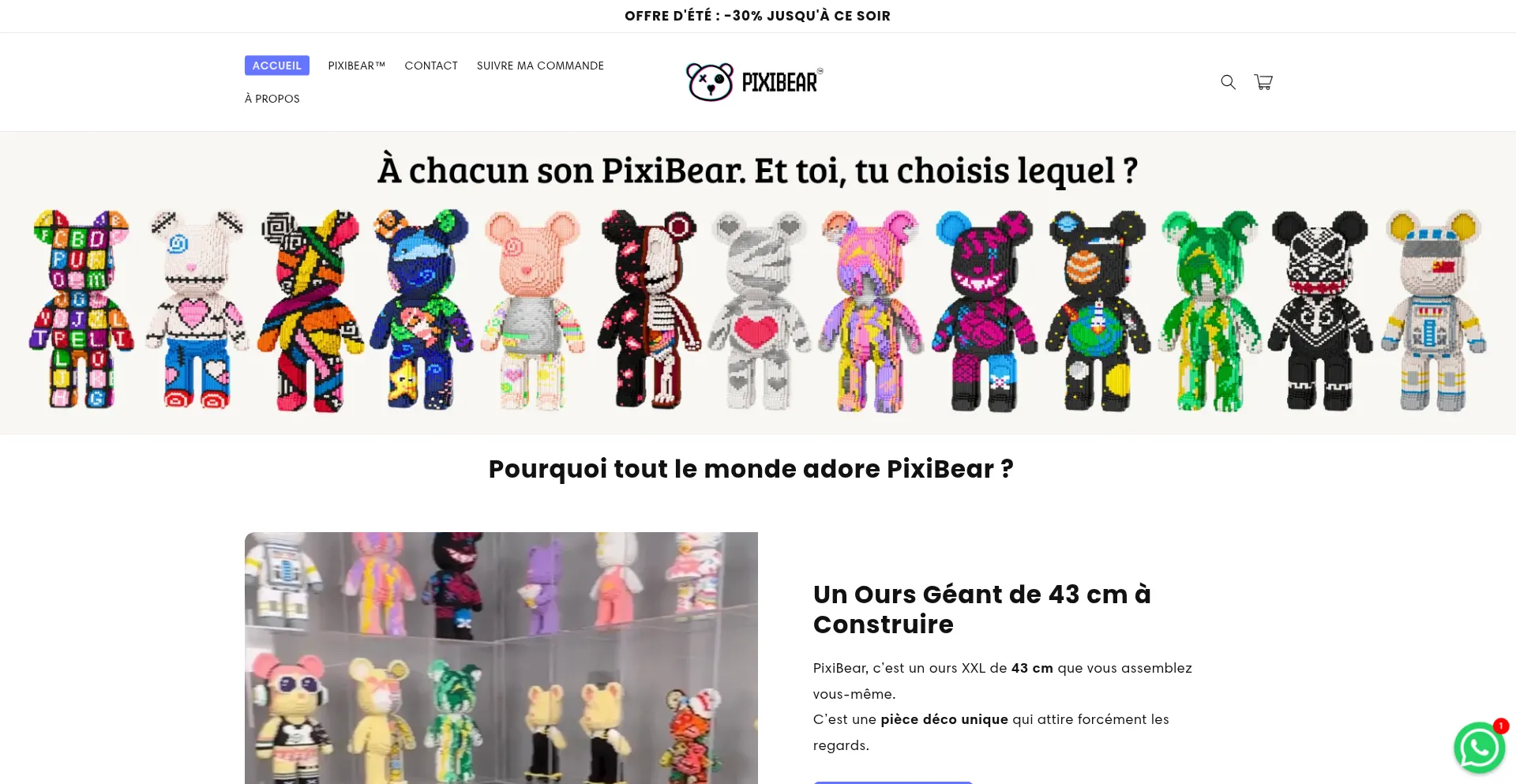Website screenshot of Pixi-bear.com