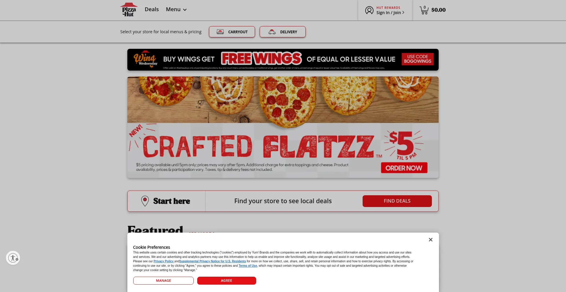 Pizzahut.com Screenshot