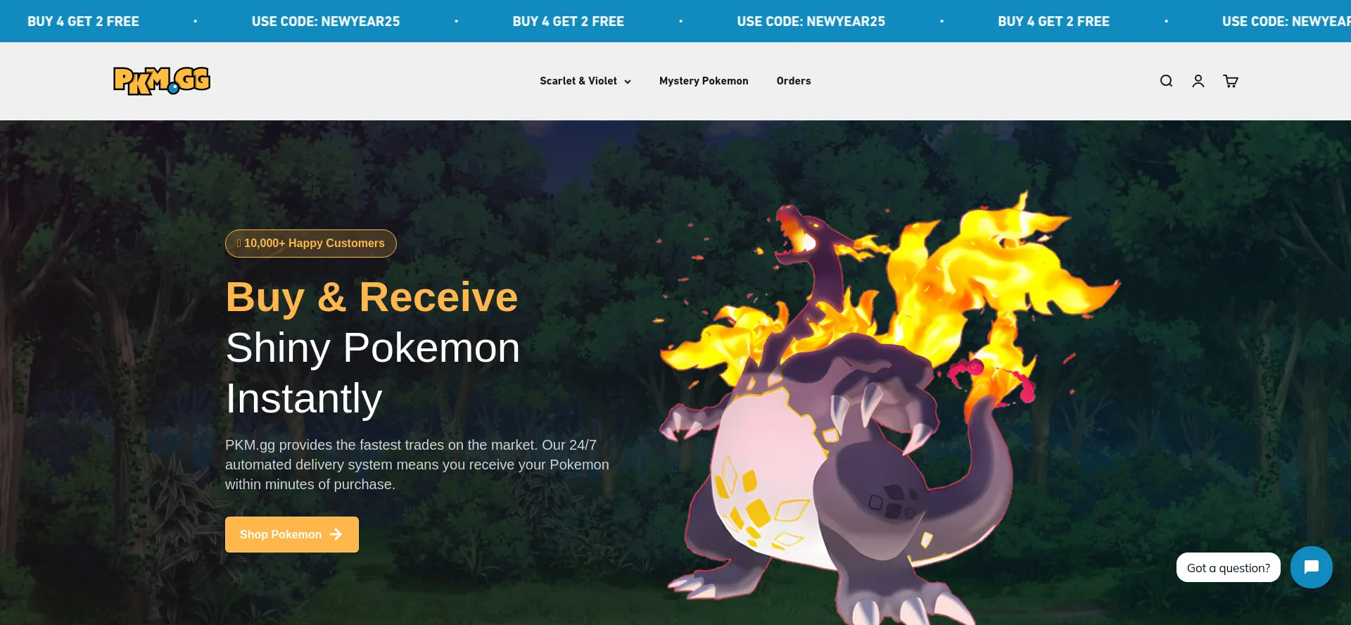 Website screenshot of Pkm.gg