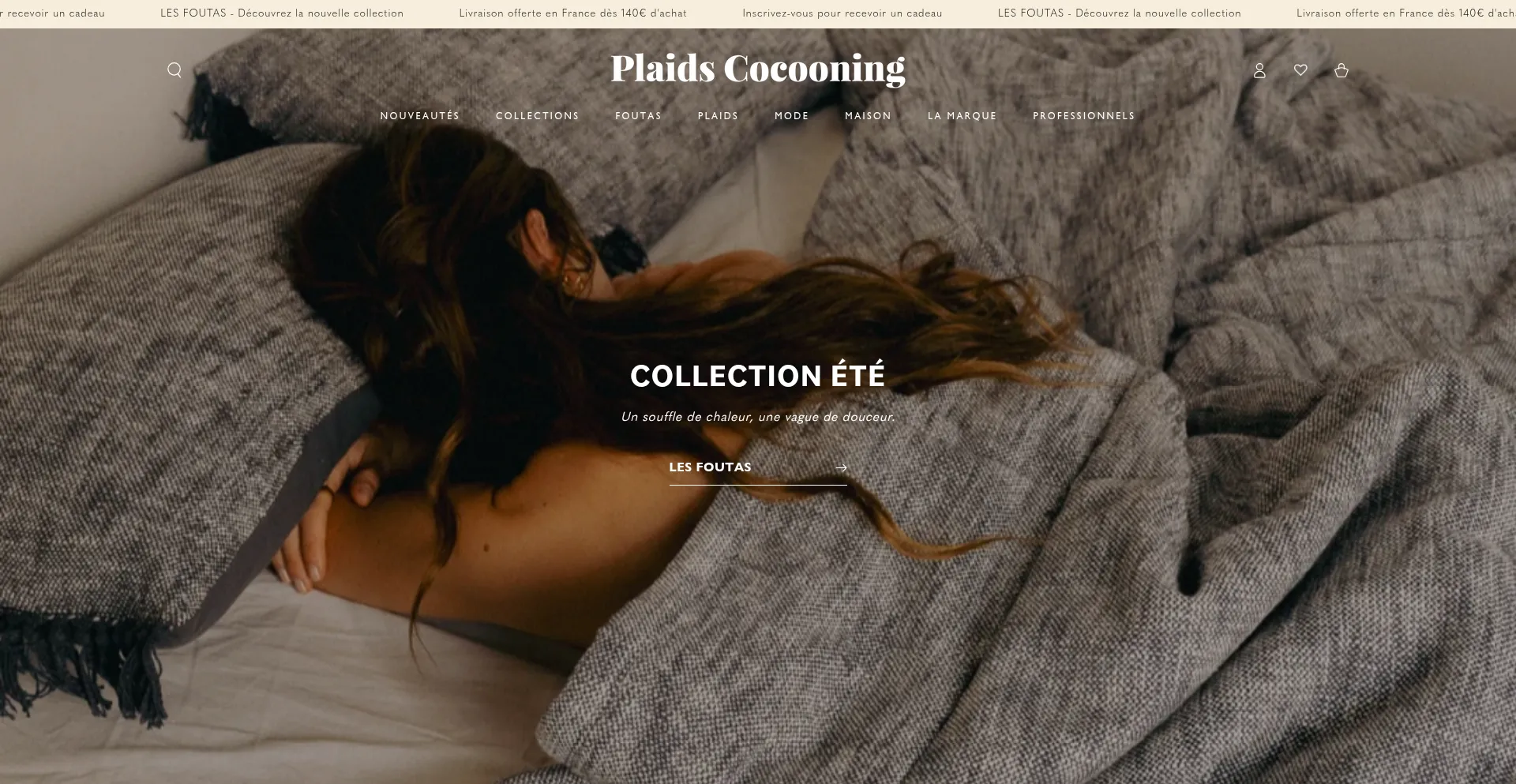 Website screenshot of Plaidscocooning.com