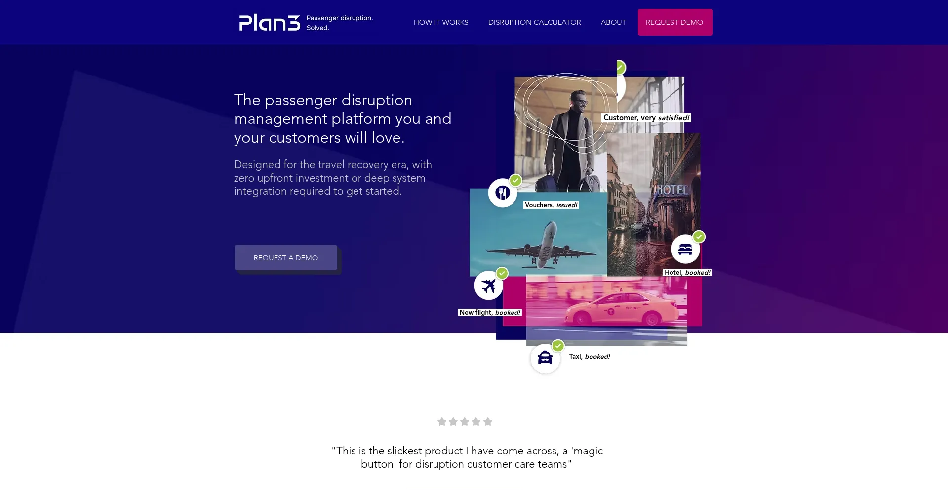 Website screenshot of Plan3.aero
