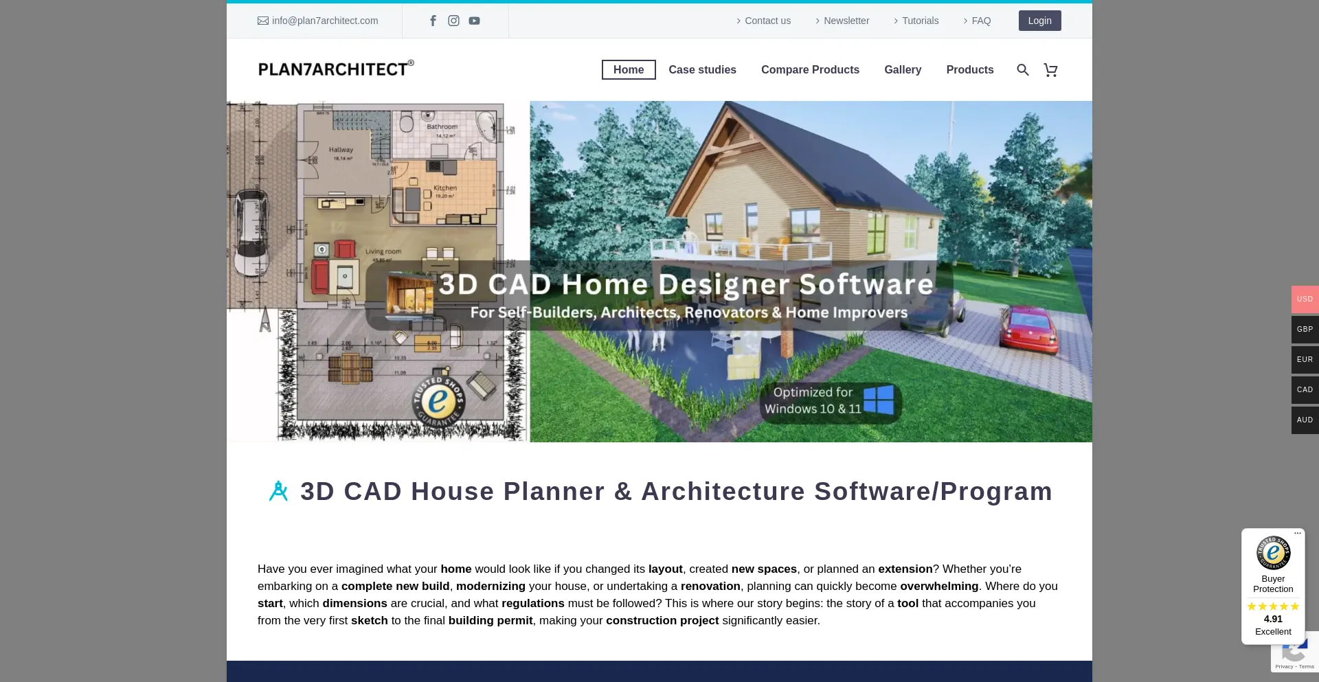 Website screenshot of Plan7architect.com