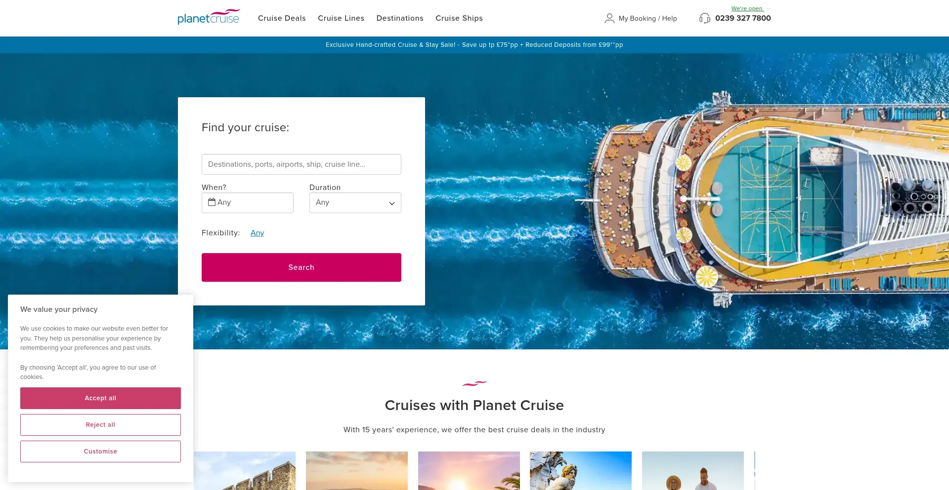Planetcruise.com Screenshot