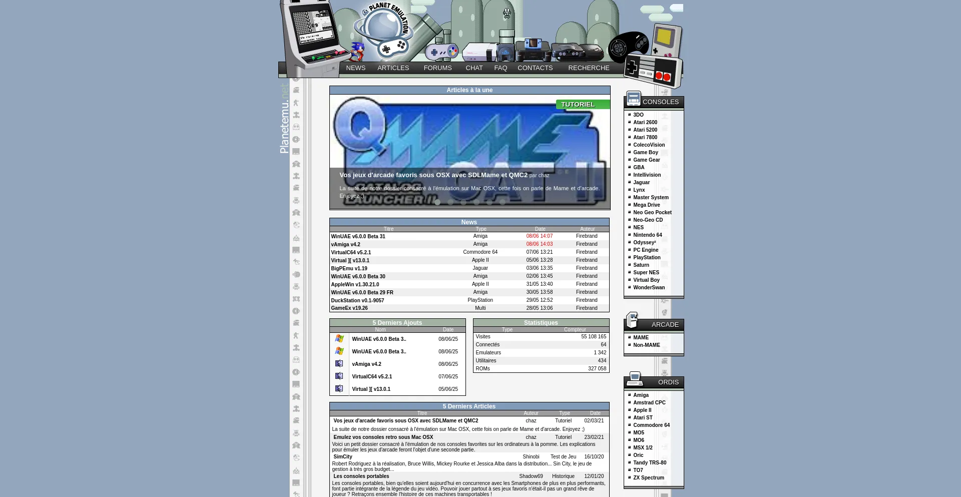 Website screenshot of Planetemu.net