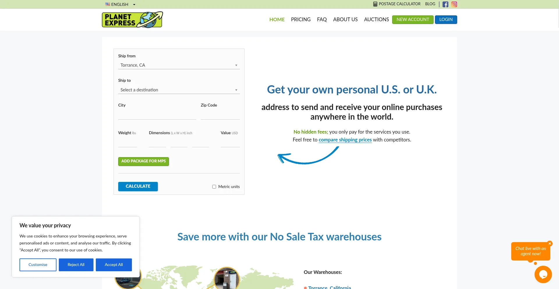Planetexpress.com Screenshot